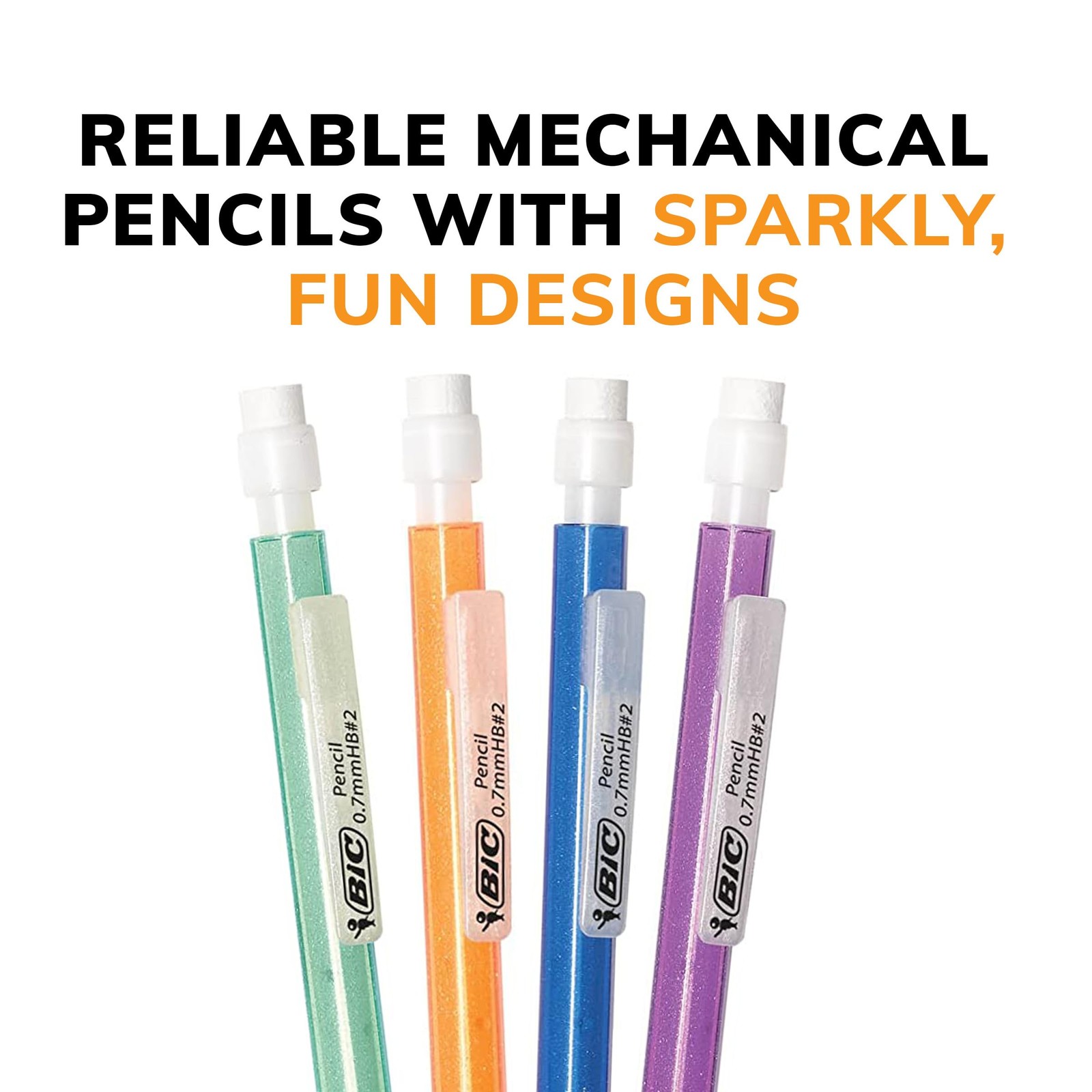 BIC Xtra-Sparkle Number 2 Mechanical Pencils With 15 Count (Pack of 1), Black