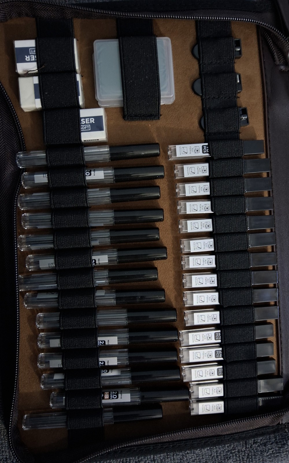 Nicpro 58 PCS Art Drawing Supplies Kit Leather Case Mechanical Black BRAND NEW