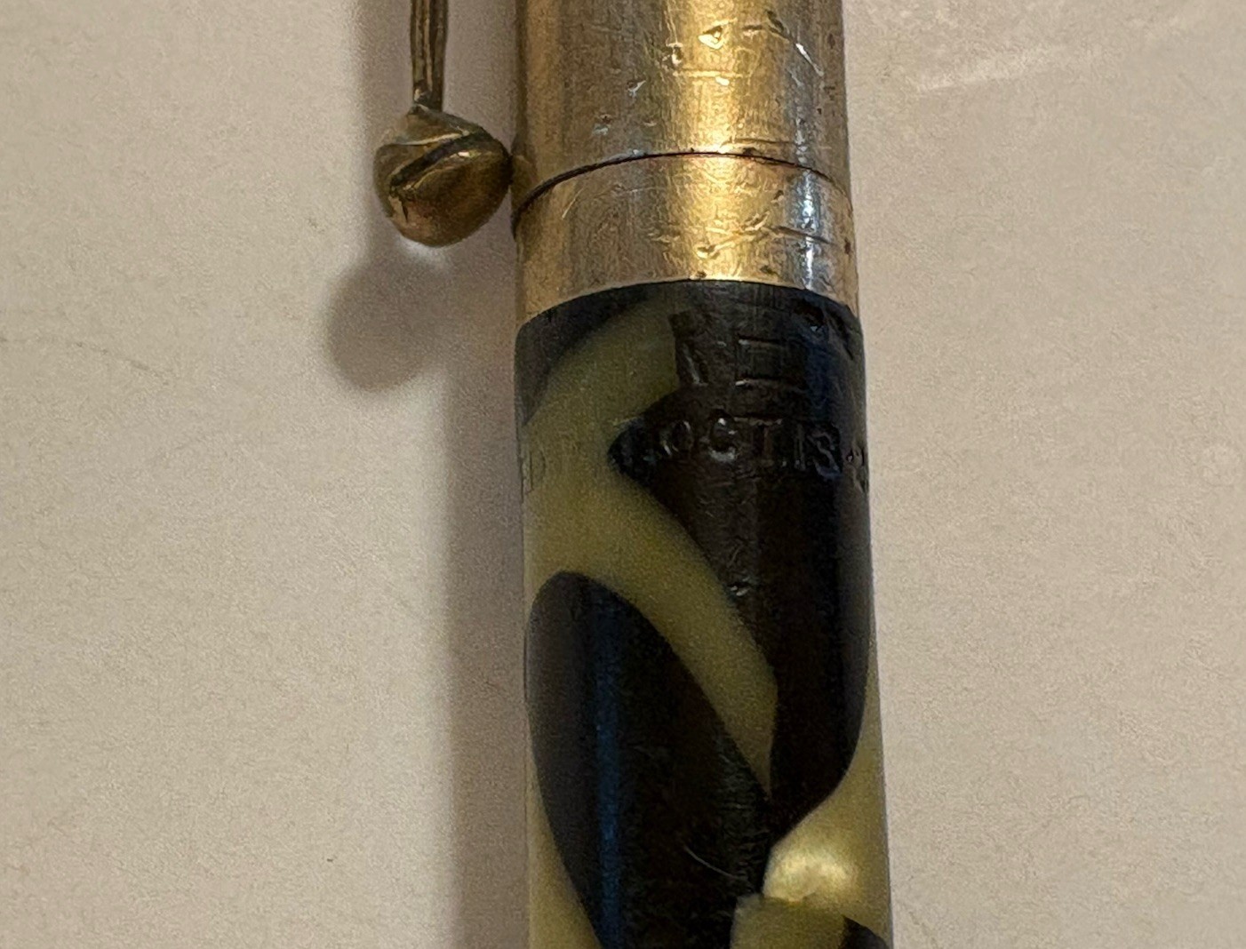 Moore Vintage Black And Pearl Mechanical Pencil Gold-Filled Working
