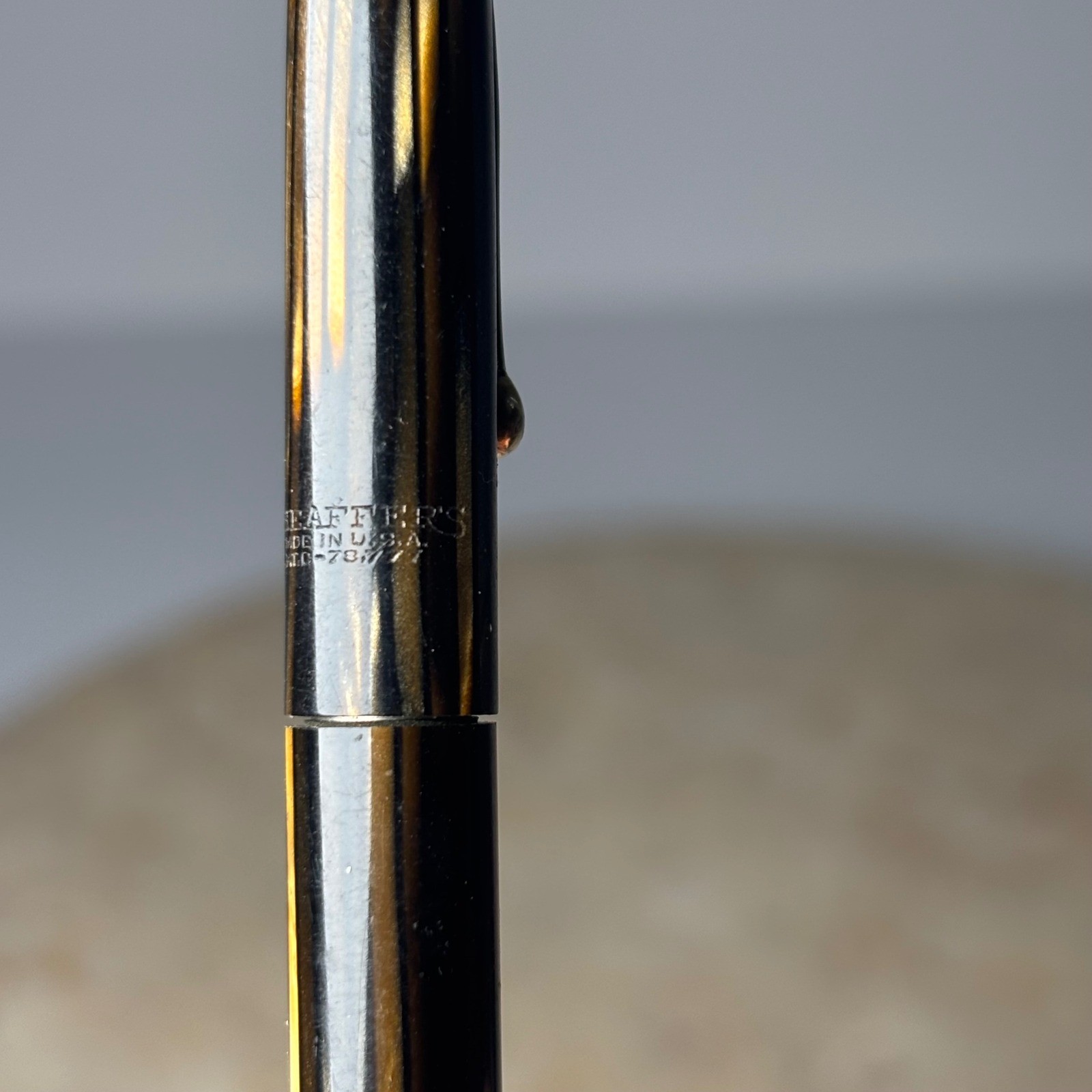 Sheaffer’s Pen Pencil Brown Striated Celluloid Gold Trim Vintage