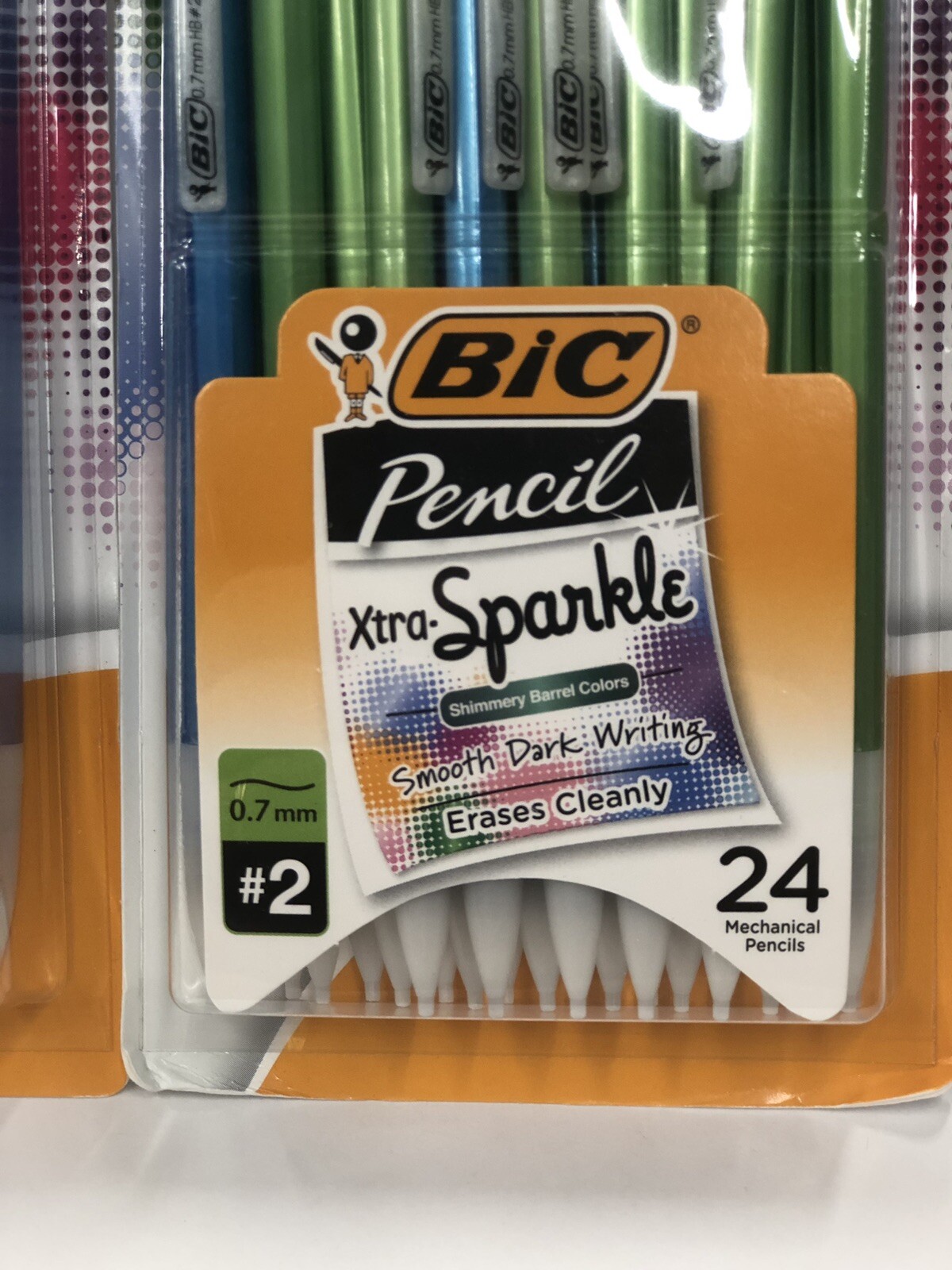 2 Pack BIC Xtra-Sparkle Mechanical Pencil, Medium Point, 0.7 mm, 24 Ct -48 Total