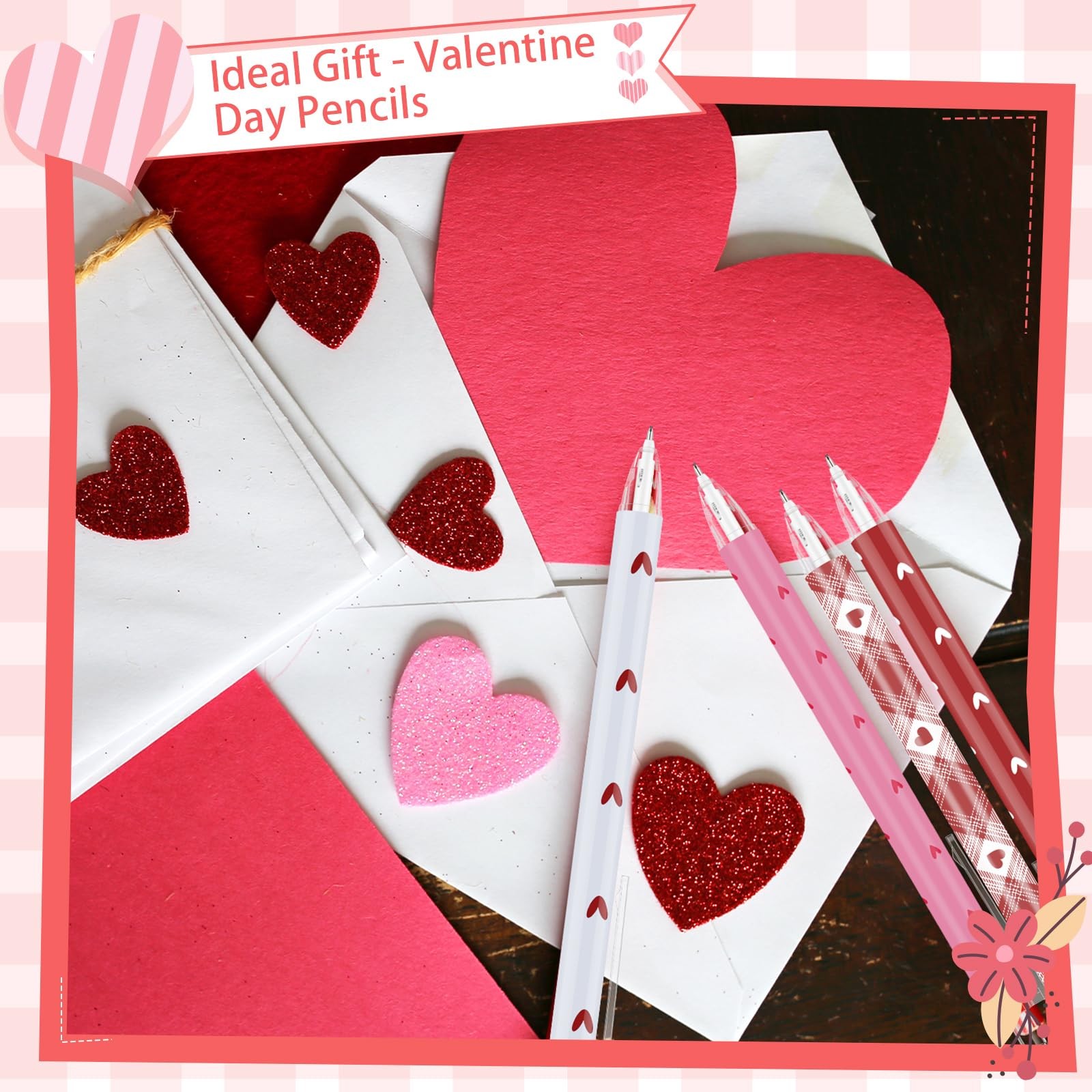 Sayglossy 100 Pcs Cute Heart Mechanical Pencils Bulk 0.7mm Stackable Fun Mech…