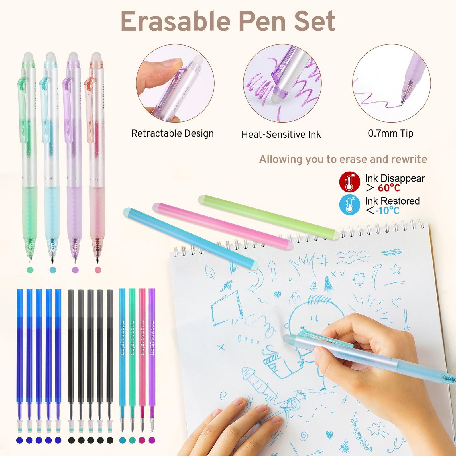 DazSirit 62 PCS Aesthetic School Supplies with Foldable Pencil Case 12 Pastel…