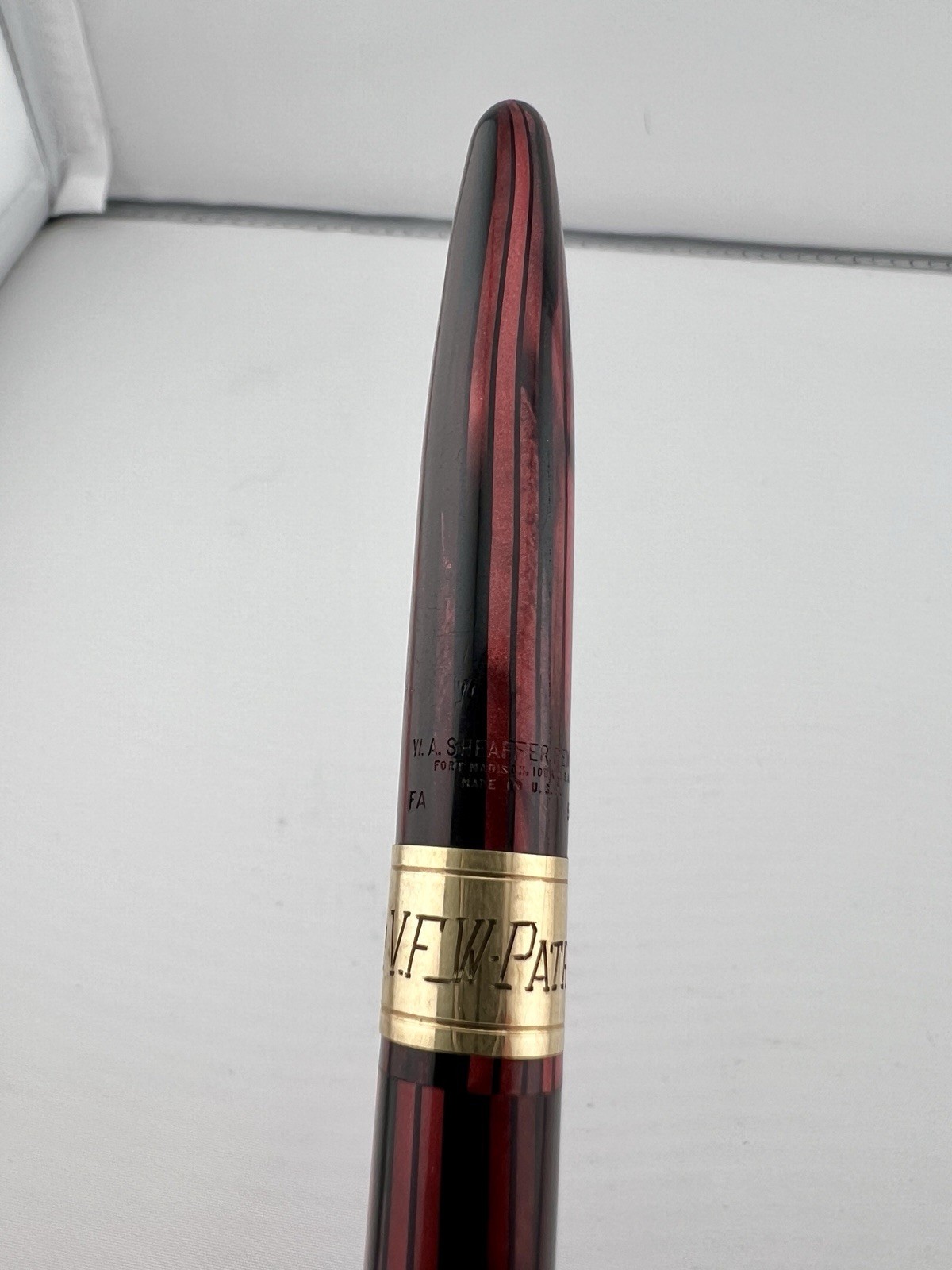 Sheaffer Carmine Striated Mechanical Pencil 1940s VFW Presentation Engraved