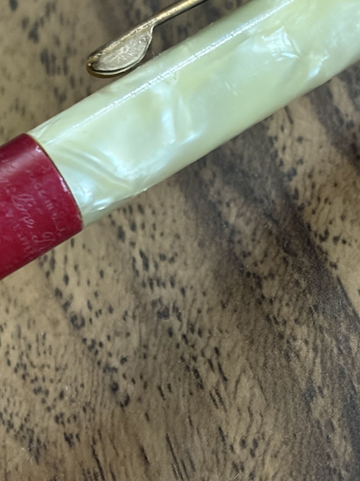 Vintage Mechanical Pencil FINELINE – Red & Pearloid MOP