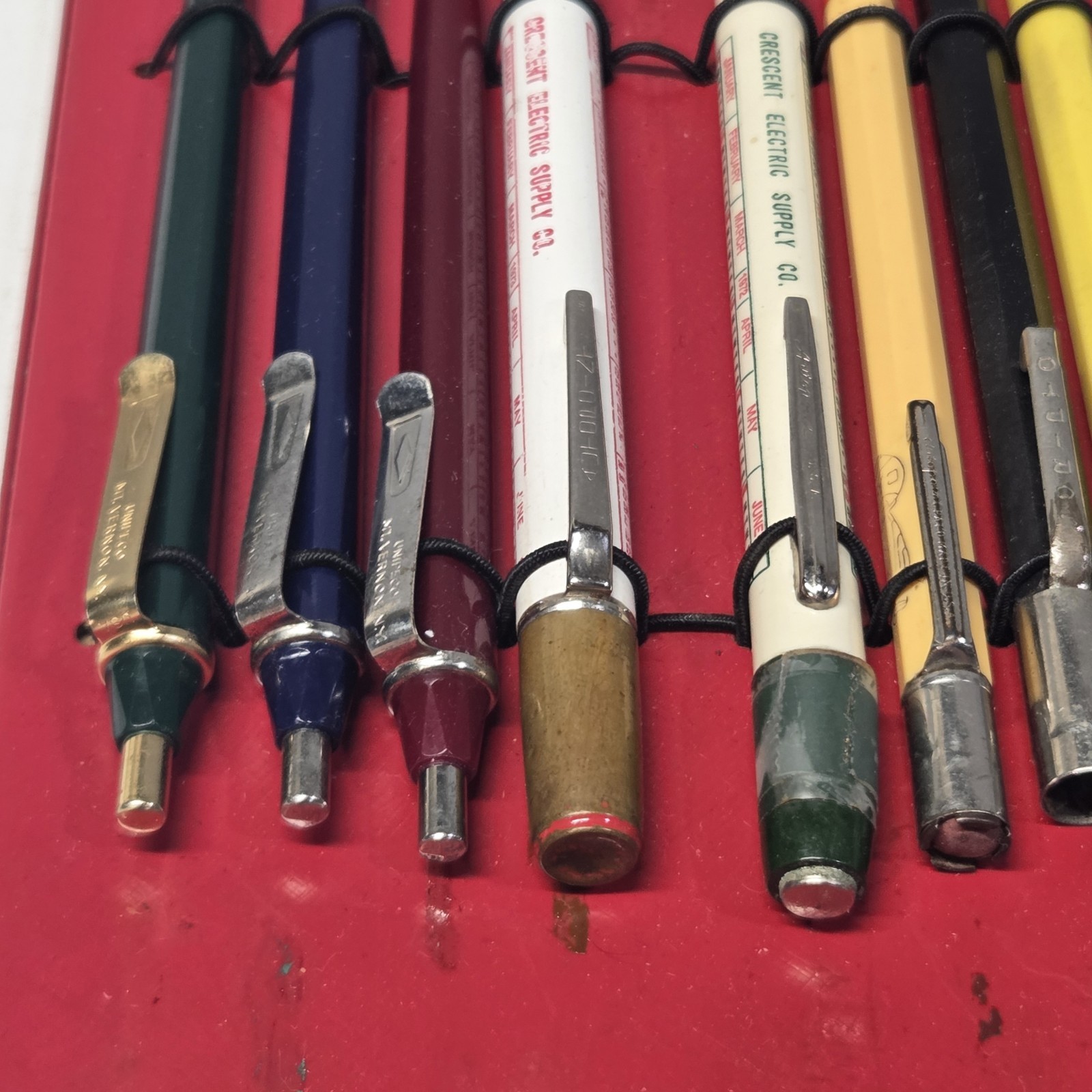 Vintage Mechanical Pencil Pen Lot of 11 Scripto Wearever Unipeco Advertising USA
