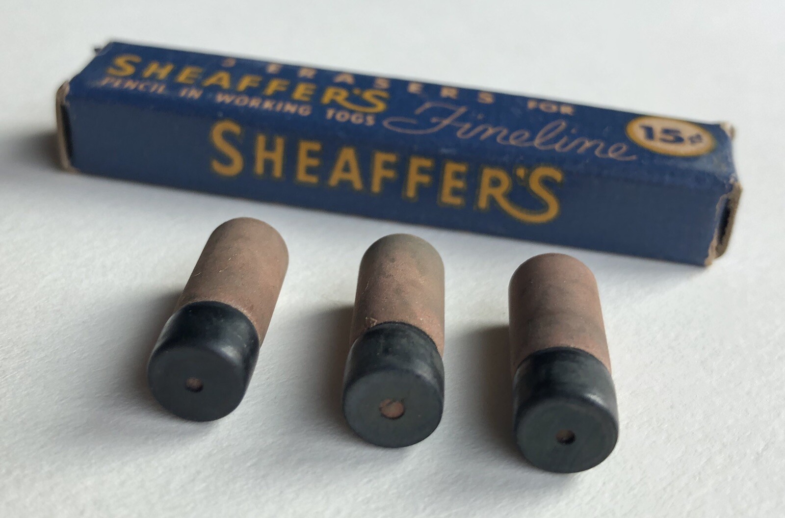 Vintage Sheaffer Fineline Mechanical Pencil Erasers NOS 3 Per Sleeve USA