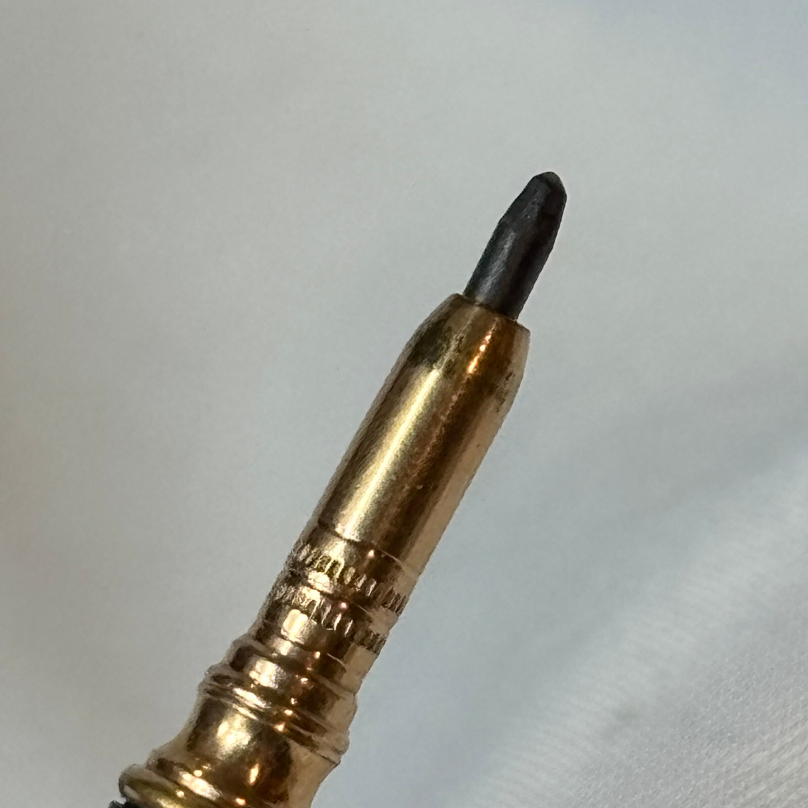 Vtg Mechanical Pencil Gold Filled Embossed Design Leather Wrapped