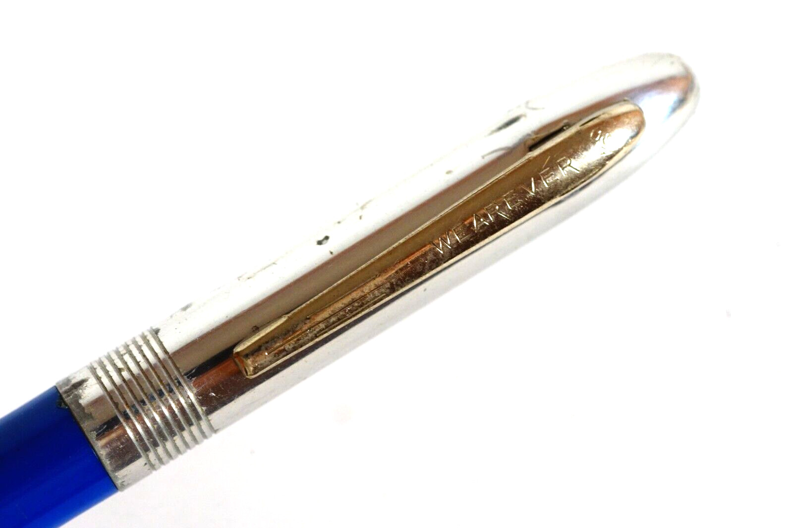 Wearever Vintage Mechanical Pencil Wide Eraser Blue Chrome Cap