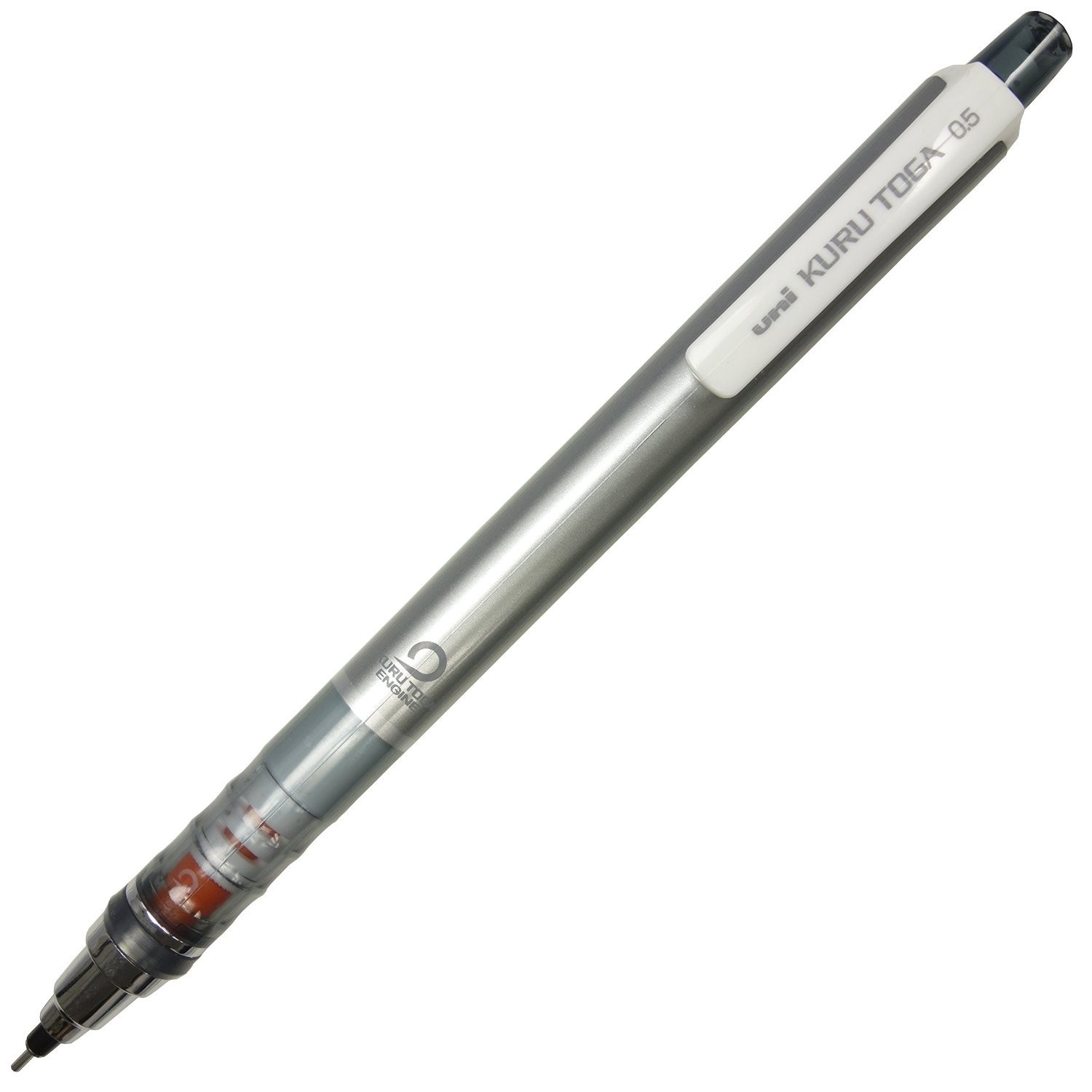 Uni Kurutoga Mechanical Pencil Standard, 0.5mm, 1 Count (Pack of 1), Silver