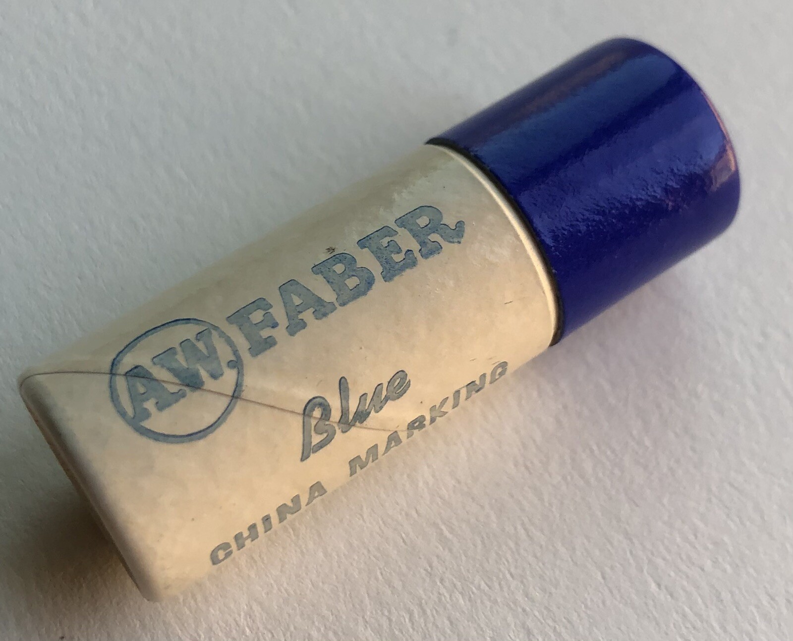 Vintage A. W. Faber Blue China Marking 4mm Leads NOS 6 Per Tube Extra Holder USA