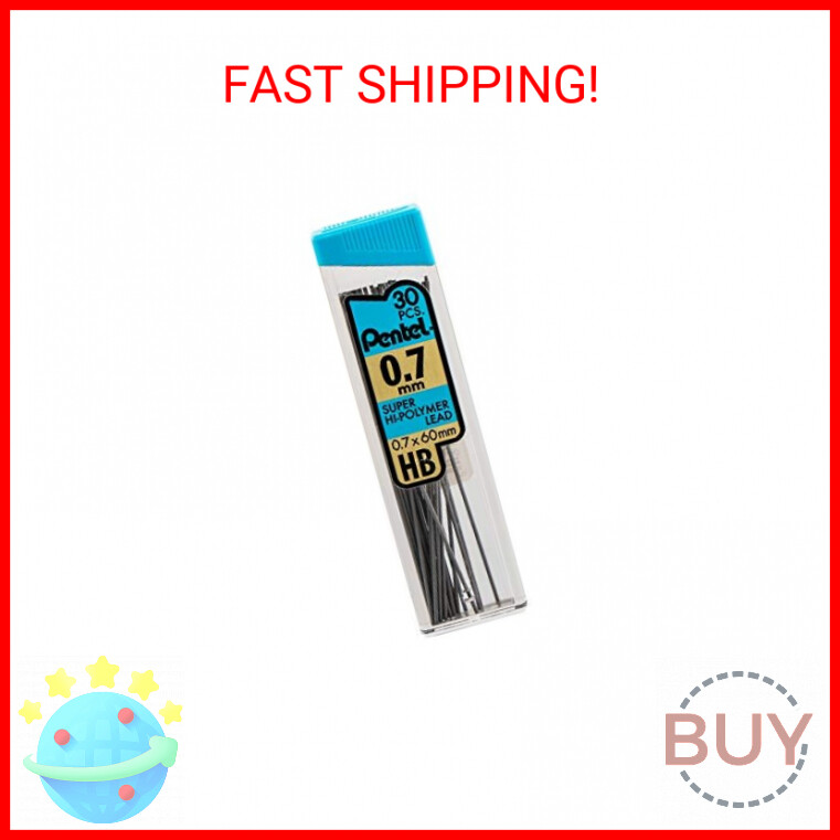 Pentel® Super Hi-Polymer® Leads, 0.7 mm, Medium, HB, 30 Leads Per Tube, Pack Of