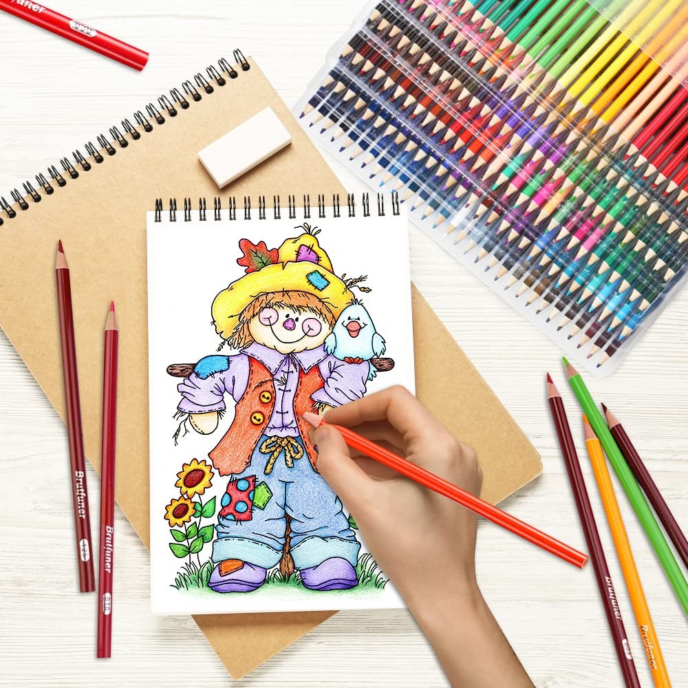 LBW 180 Colored Pencils for Adult Coloring Books, 12 Metallic Pencil, Oil Based