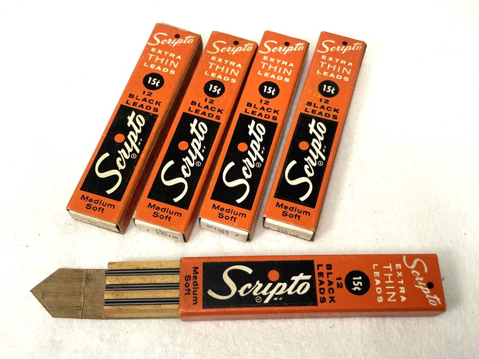 nos SCRIPTO Mechanical Pencil Leads ~ SOFT – THIN ~ .036 / 0.9mm ~ $5 ship/+Free