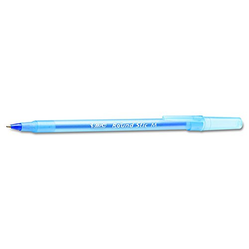 Round Stic Xtra Life Ballpoint Pen, Medium Point (1.0mm), Blue, Flexible