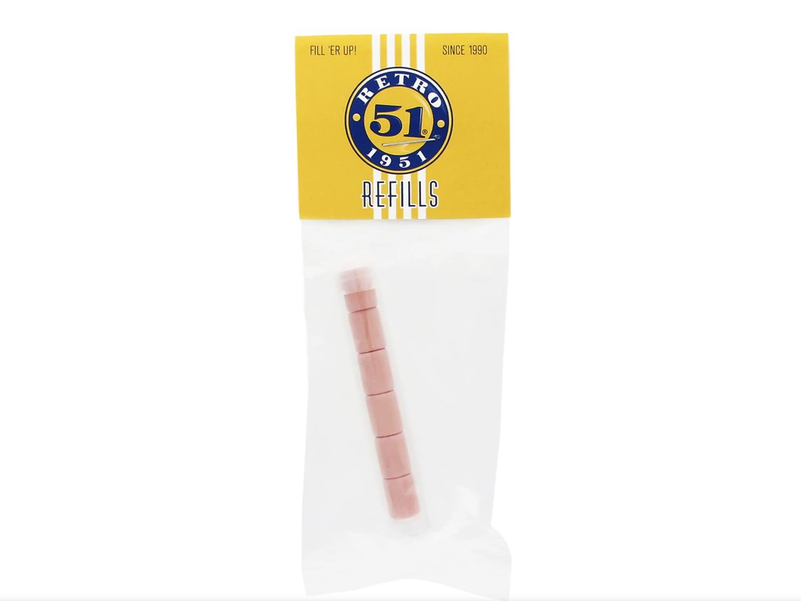 6 PCS Retro 1951 Tornado Pencil Eraser Refills Pink Replacement Mechanical Part