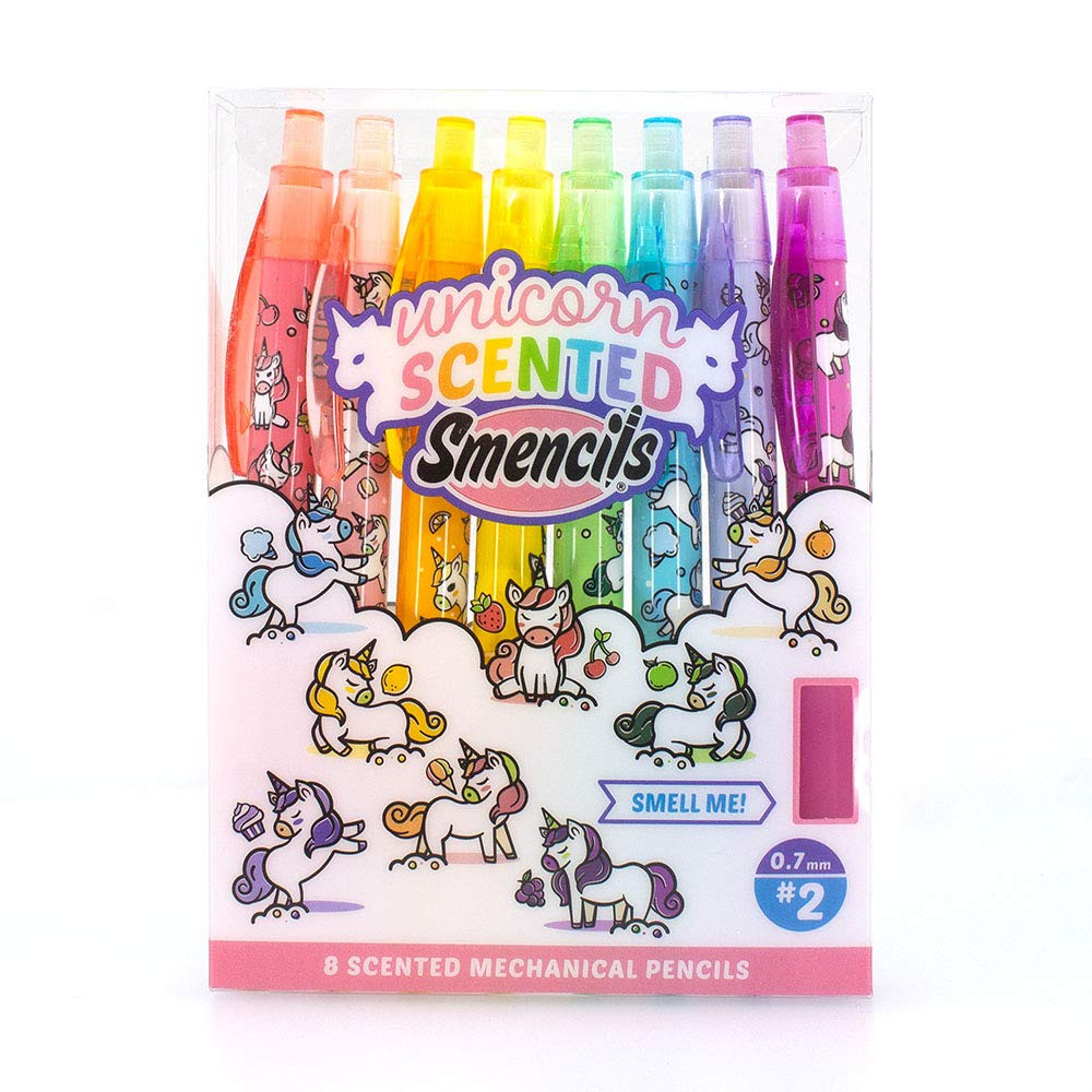 Unicorn Graphite Mechanical Pencils Pack of 8 Scented Grip Medium Point 0.7mm