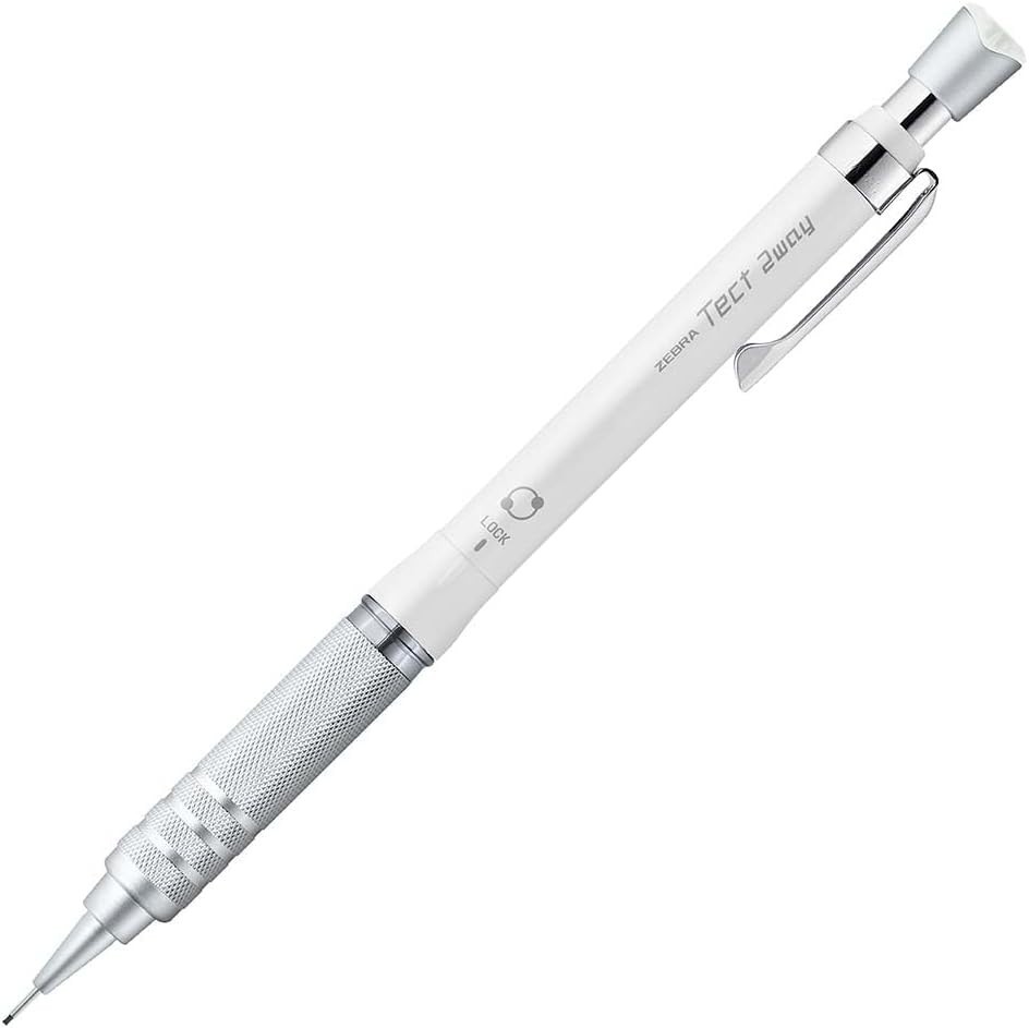 Zebra Tect 2way RO 0.5mm Mechanical Pencil Metal White P-MA141-MW Japan
