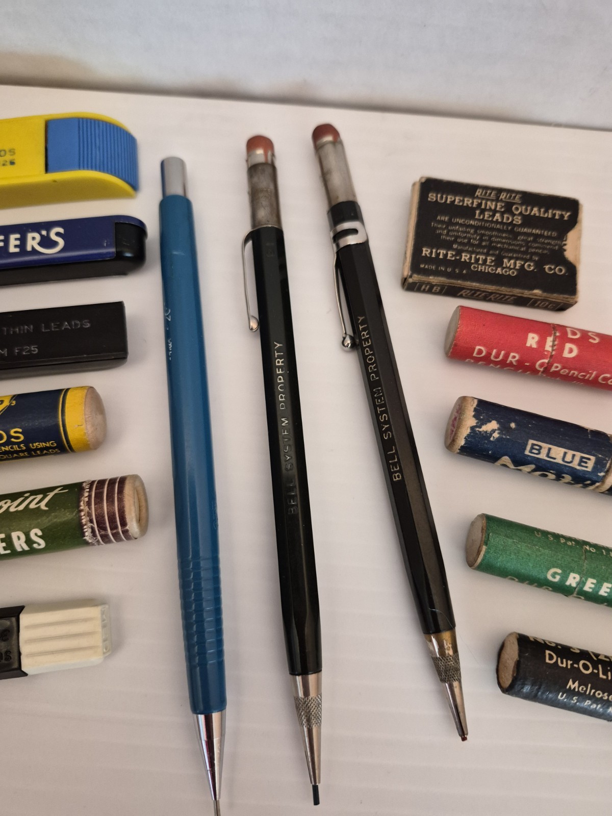 Vintage Lot Of Mechanical Pencils, Shaffer Replacement Lead And Erasers