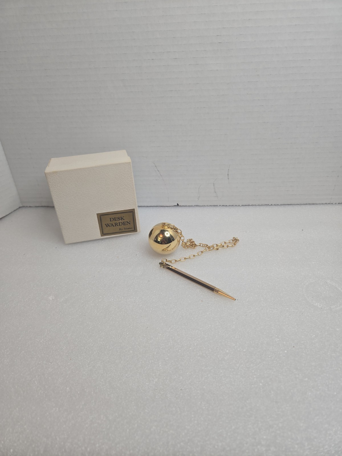 RARE Gold Plated Mechanical Pencil Weighted Ball With Chain Desk accessory