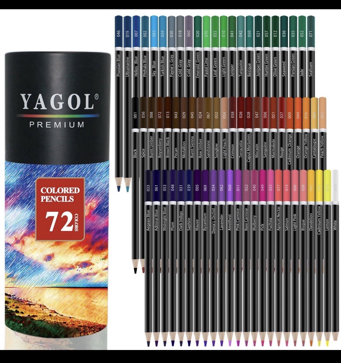 Yagol Colored Pencils for Adult Coloring 1 Count (Pack of 72), Multicolor