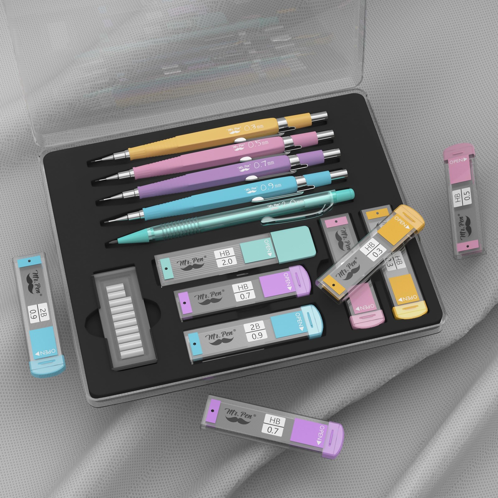 Mr. Pen- Pastel Mechanical Pencil Set, 5 Mechanical Pencils (0.3, 0.5, 0.7 | 0.9