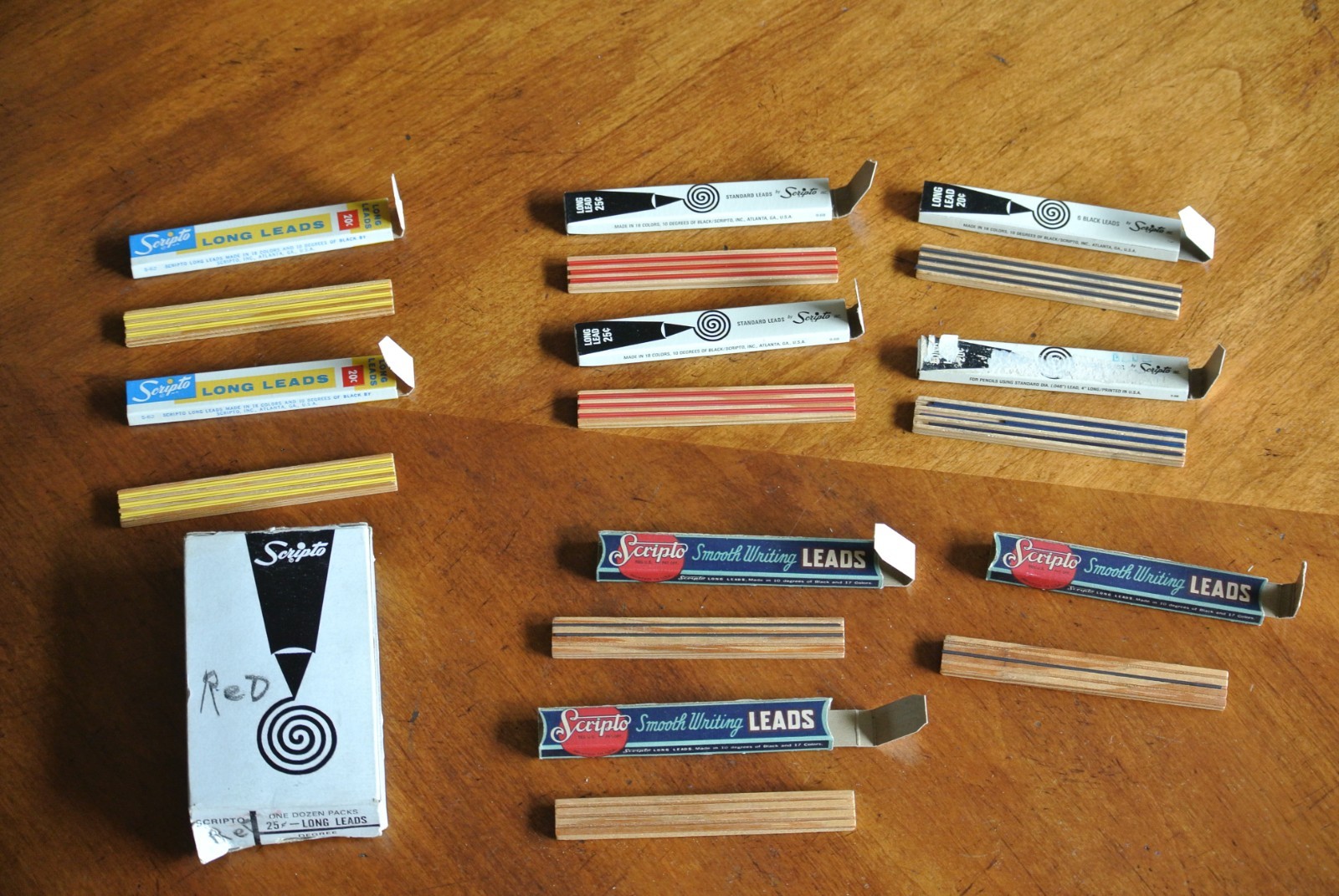 Vintage SCRIPTO Mechanical Pencil Leads Mixed Lot – Some Empty or Partials
