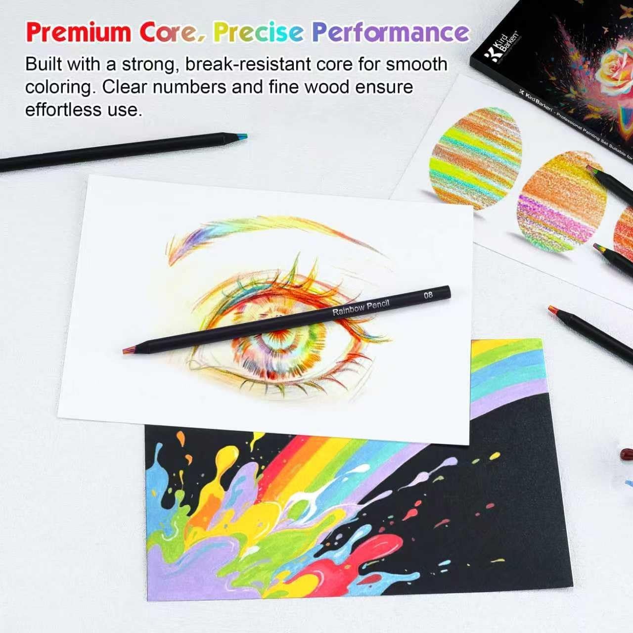 24 Pcs Rainbow Colored Pencils Art Supplies Drawing Coloring Set Gifts for Teens