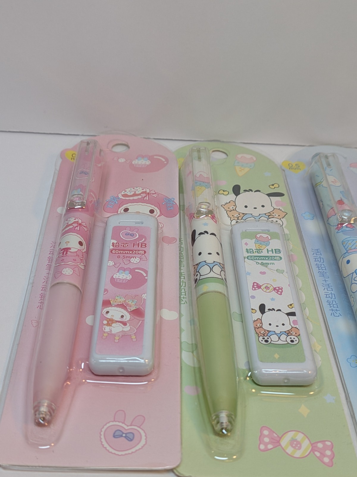Lot x 4 Sanrio Mechanical Pencils w/Refill Lead Packs 0.5mm Kuromi My Melody NEW