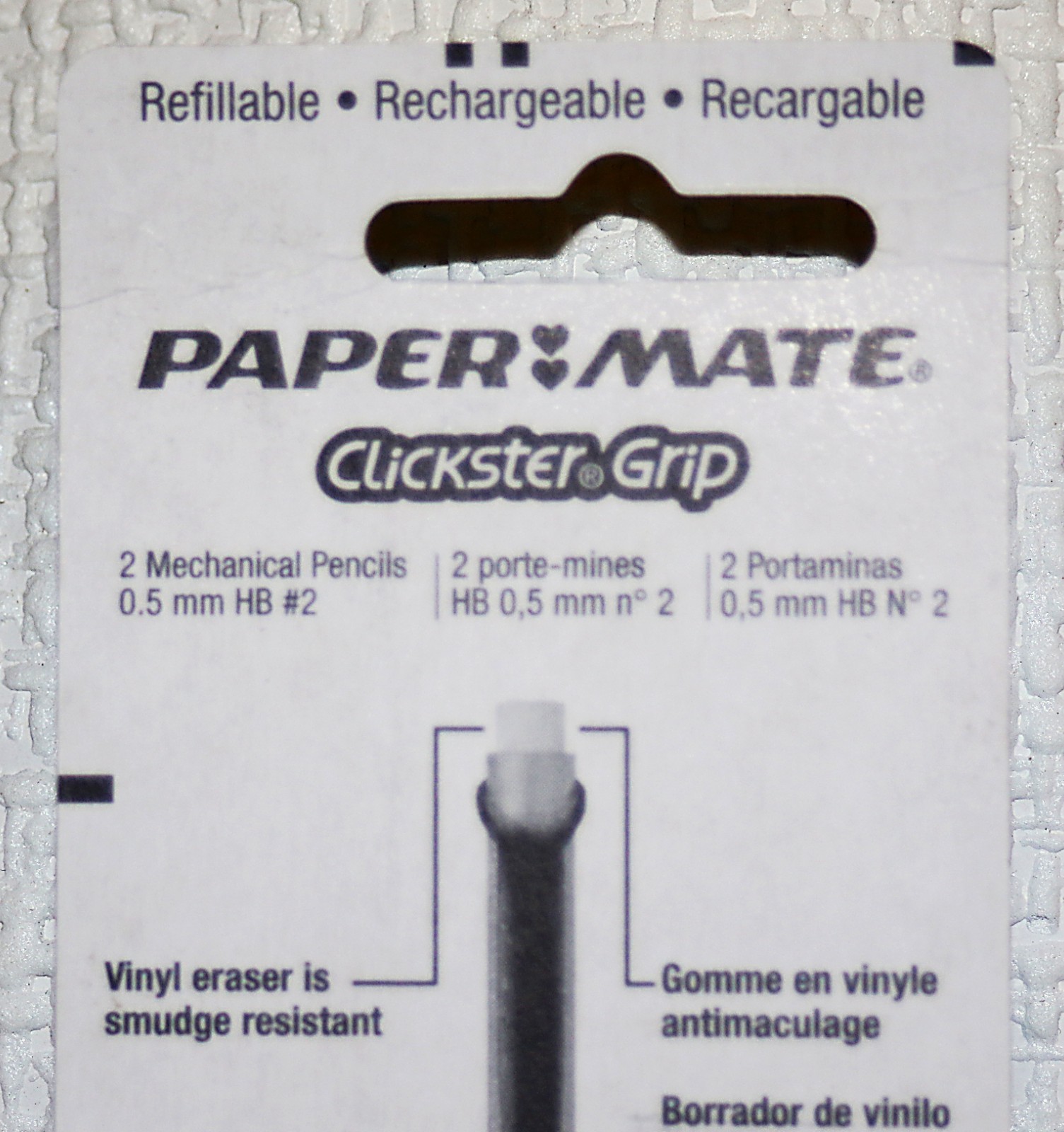 PAPER MATE Vintage Clickster Grip Mechanical Pencils 0.5mm Red Blue 2-Pack NOS