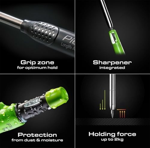 Automatic Mechanical Pencil 2mm 2B Graphite Green Pocket Clip Drawing Writing
