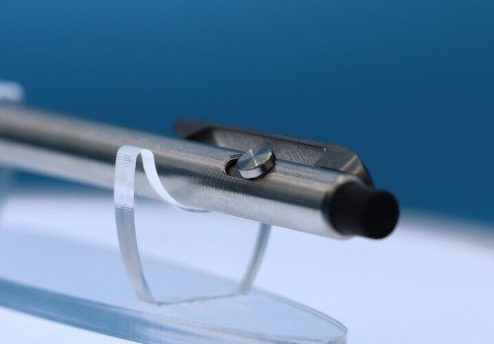 Tactile Turn Titanium Pencil with Side Click and Clip – 0.5mm Lead w/extras