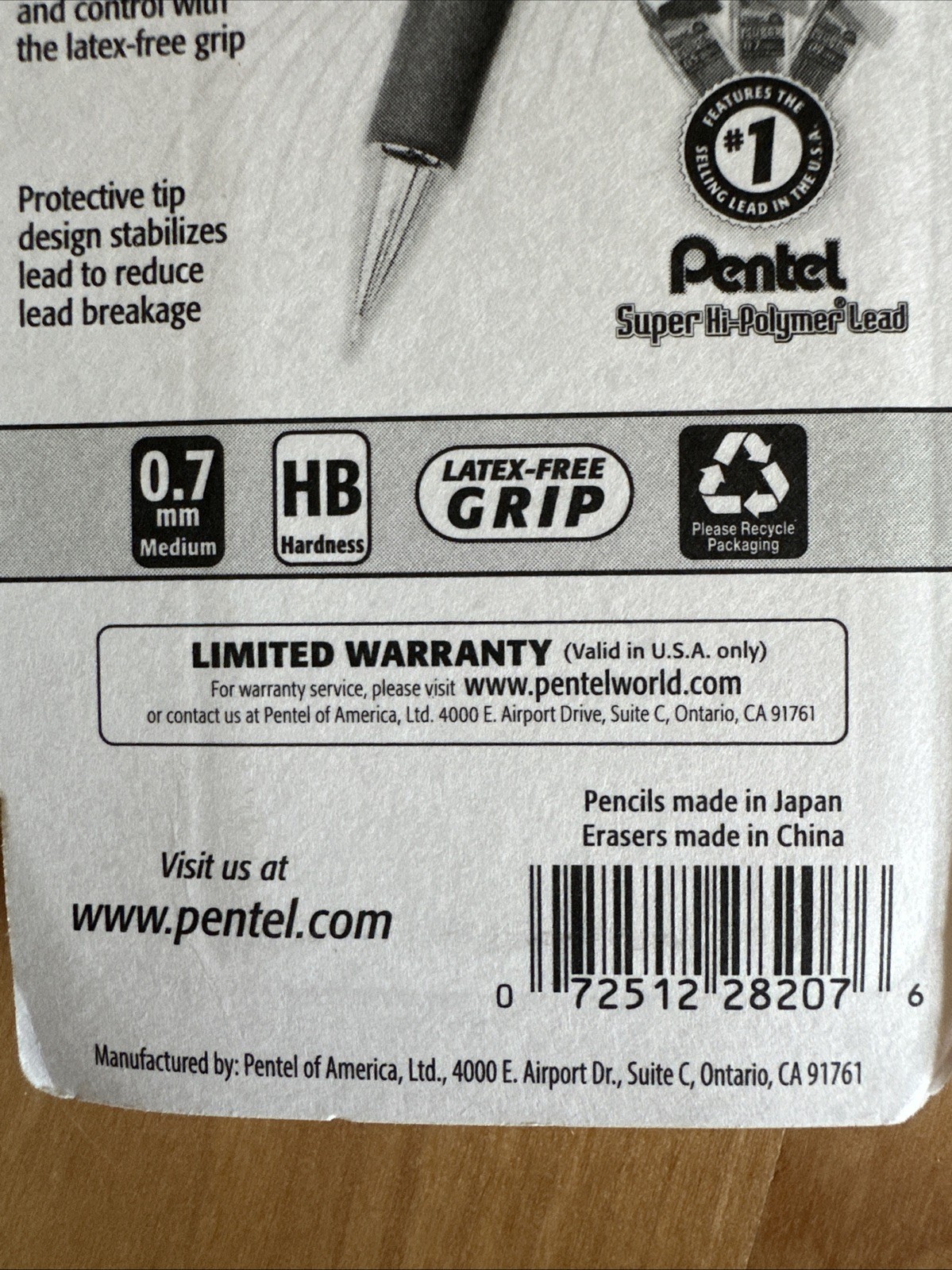 Pentel Twist-Erase III Mechanical Pencil 0.7mm Black Set of 3 w Clic Erasers LOT