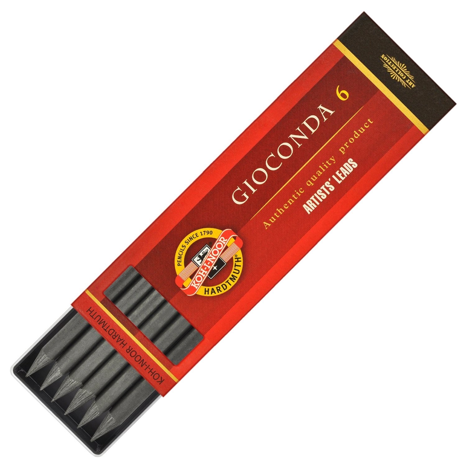 6 PCS Gioconda 5.6mm Leads Artists Drawing 4865 6B Graphite Lead Holder