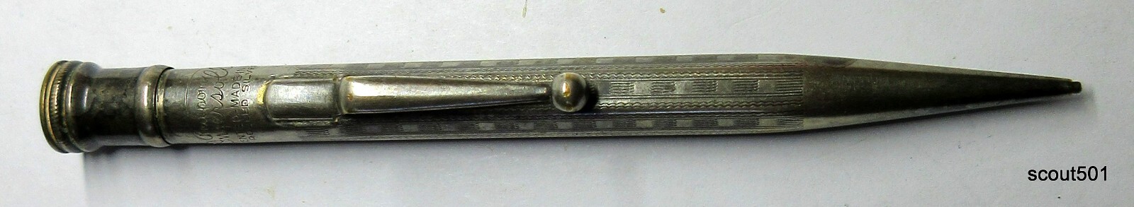 Antique Art Deco Redipoint Ingersoll Rolled Silver Mechanical Pencil 1.18 MM Lea
