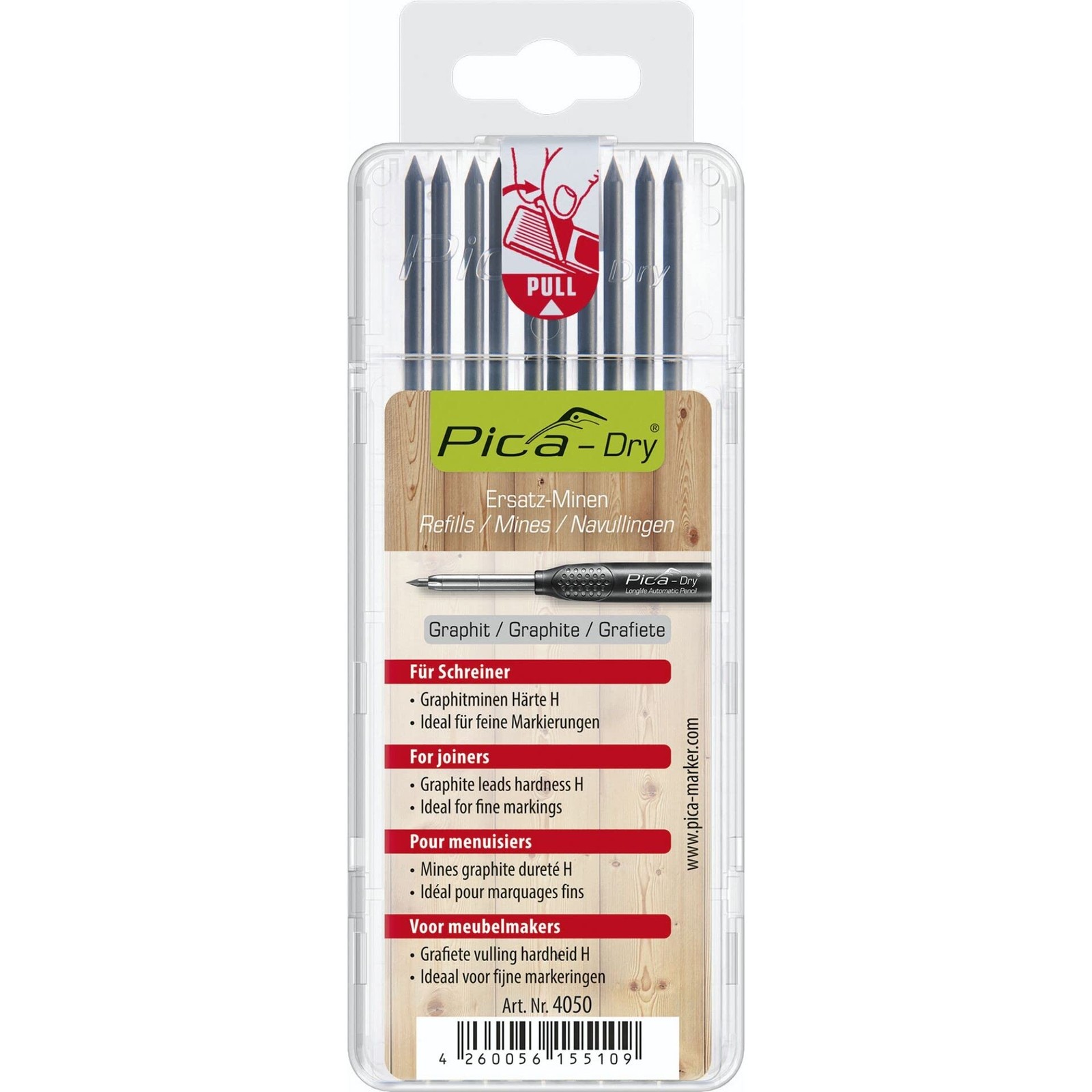 Dry Refill Leads Pack 10 Special Hardness Graphite 4050 Joiners