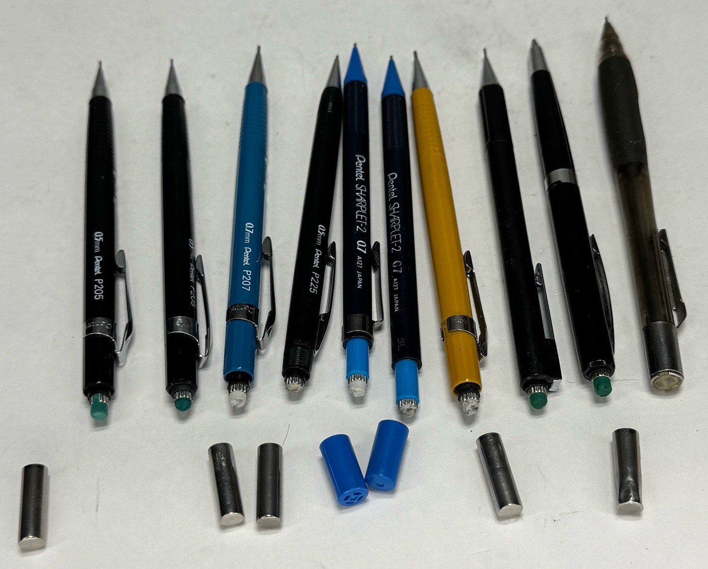 10 Pentel Mechanical Pencil Mix Lot P205 P225 P207 P209 Sharplet 2 PD345 P245 5