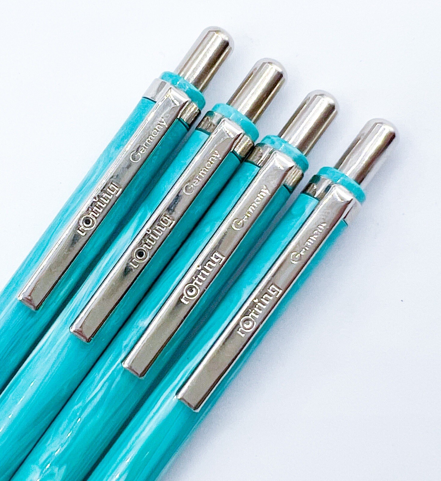 NOS rotring 4pcs tikky special Mechanical Pencil marble green 3579 With Case