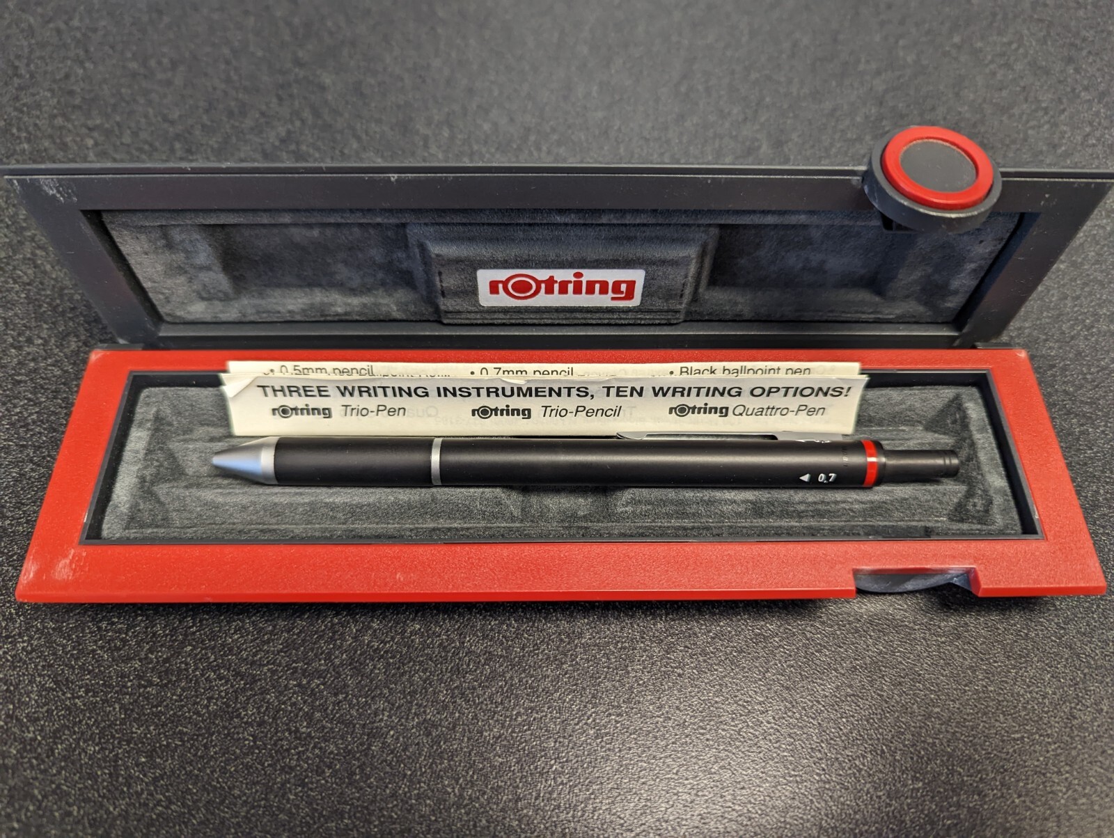 Vintage Rotring mechanical pencil. Three size leads. Excellent condition