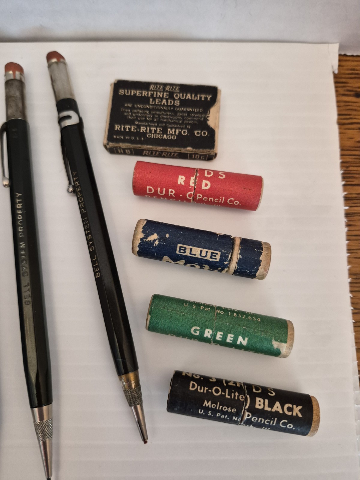 Vintage Lot Of Mechanical Pencils, Shaffer Replacement Lead And Erasers