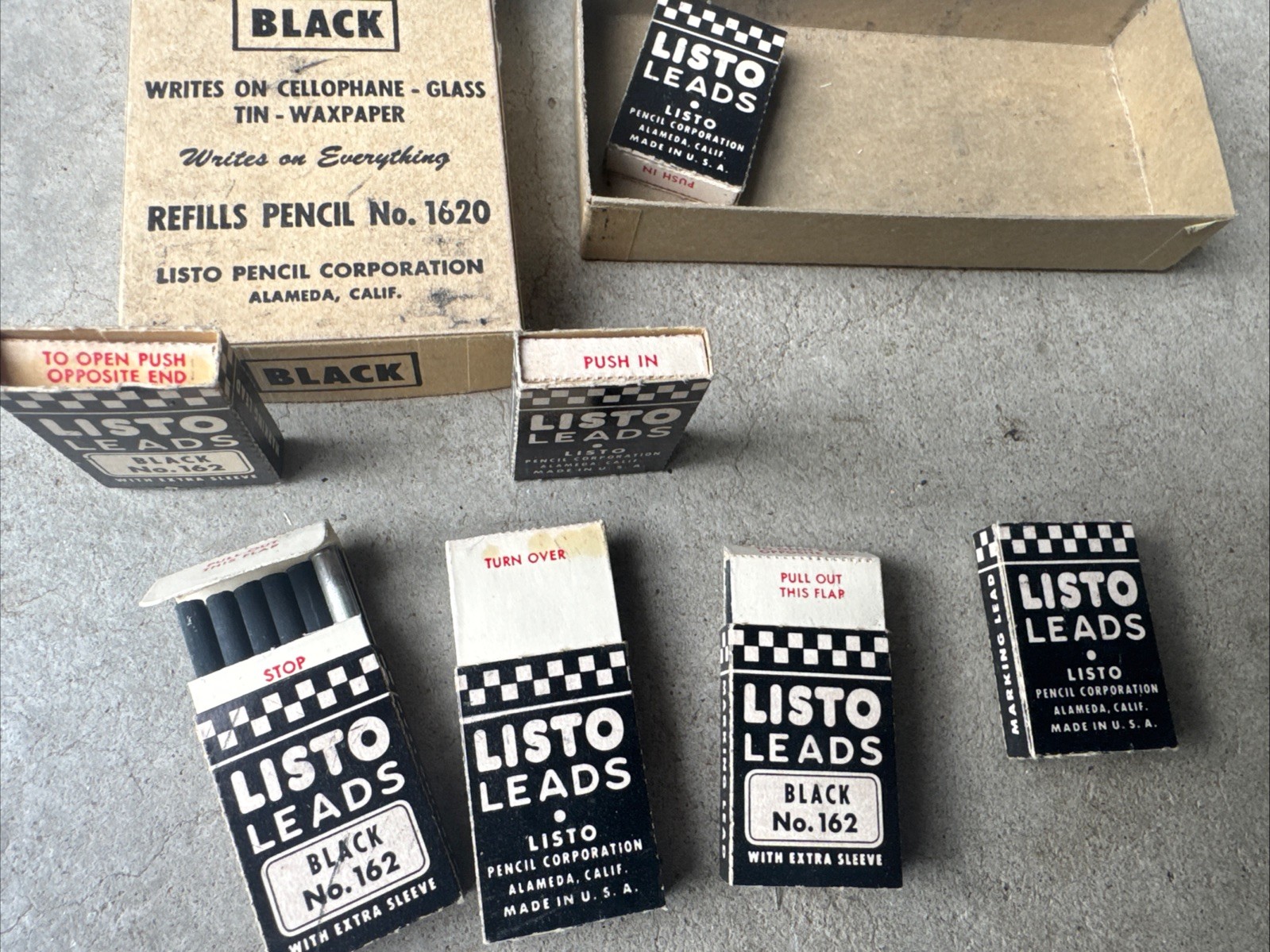 Listo Marking Leads Black No 162 – 7 packs Of 6 Art Pencil Draw Refill Vintage