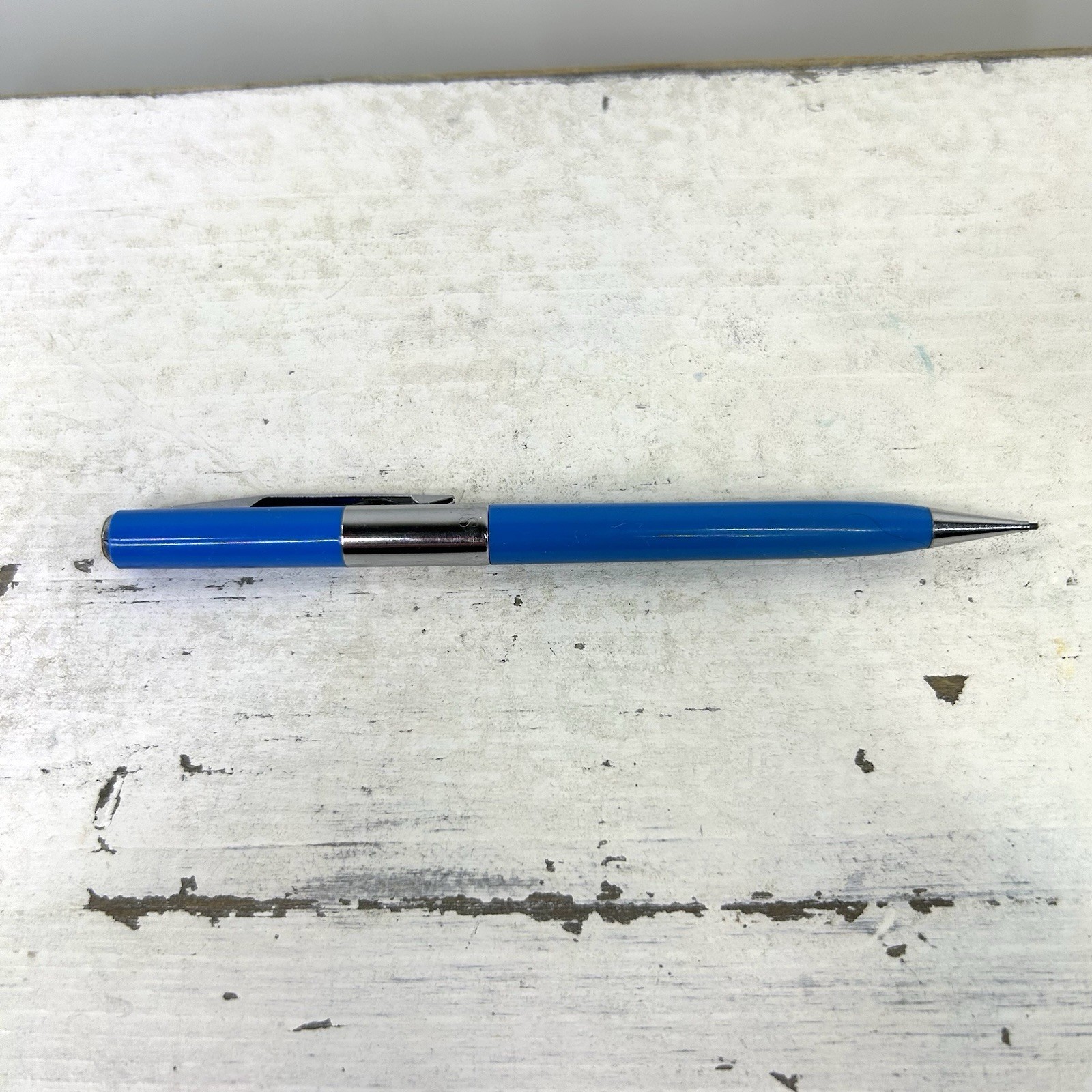 Vintage SCRIPTO Mechanical Pencil Korea Blue w Chrome 1970’s