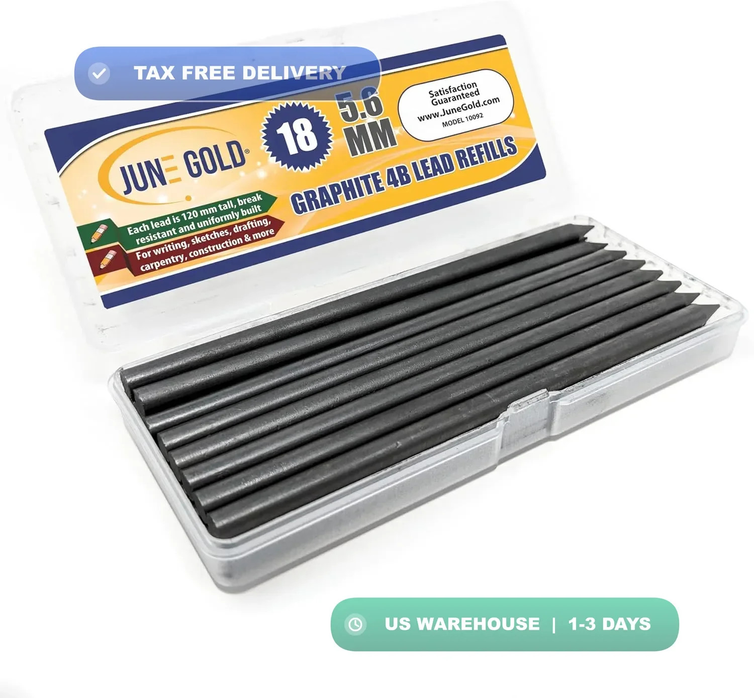 Lead Refills 18Pcs 5.6mm 4B 120mm Break Resistant Bold Graphite Drawing Writing