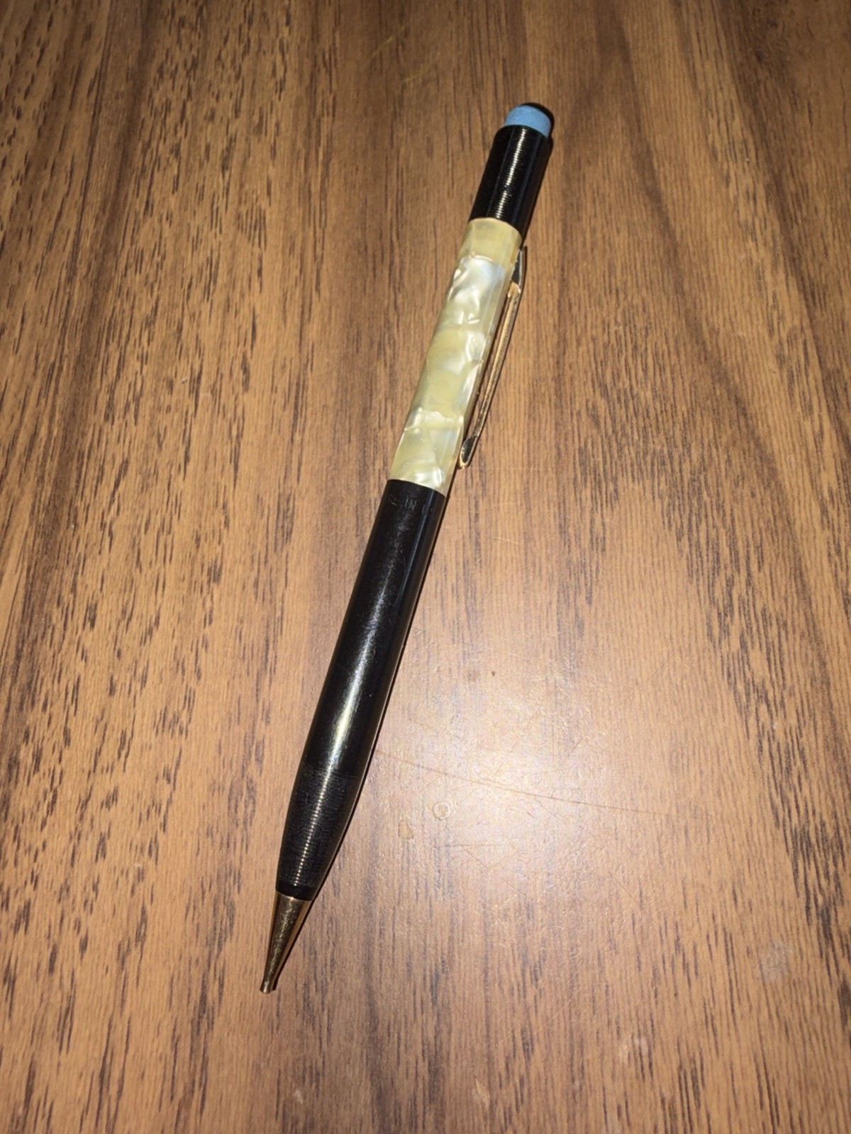 Vintage Pair Mechanical Pencil Sheaffer’s Black Gold and Silver MOP