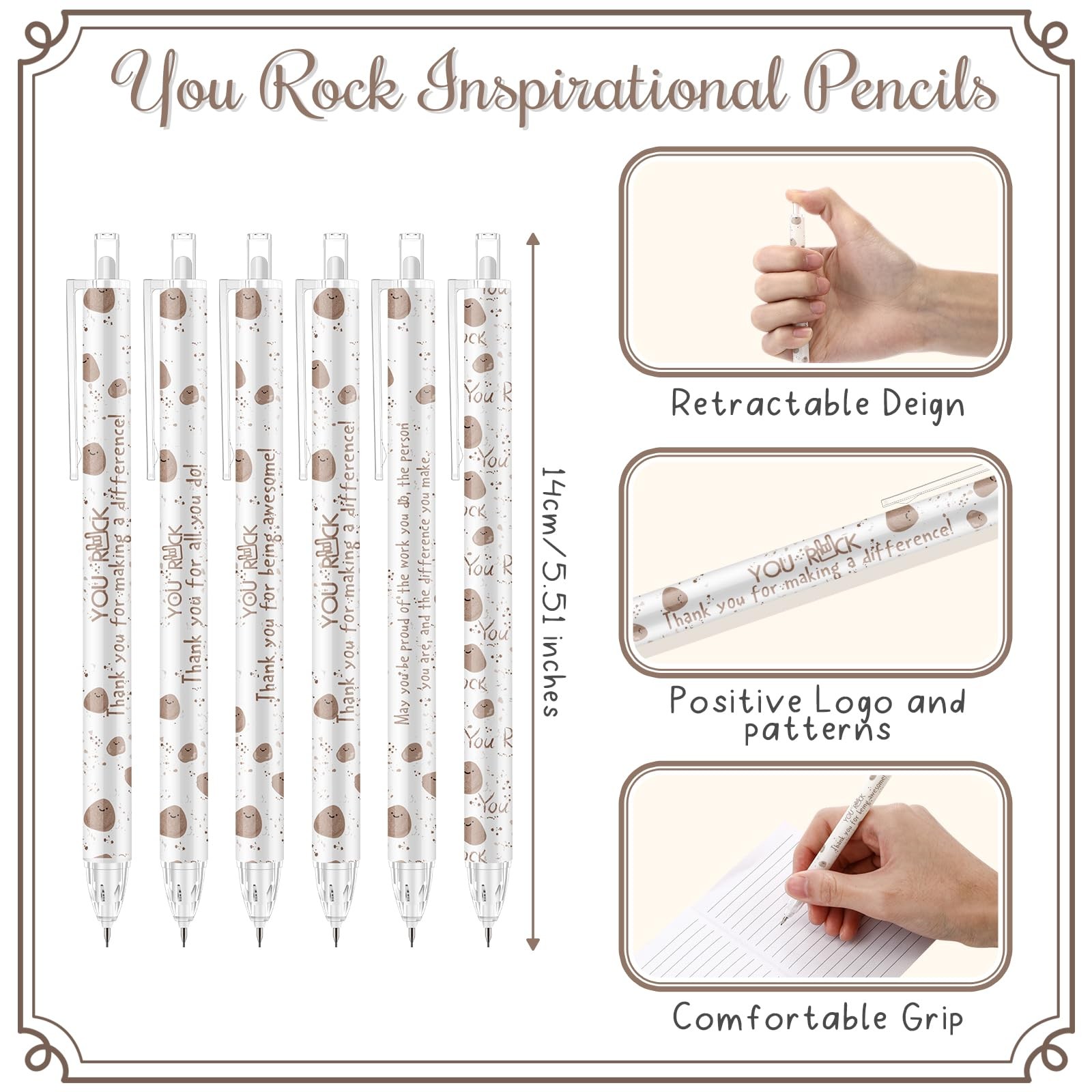 Sinload 36 Sets Inspirational You Rock Graduation Gifts Bulk Mechanical Pencil