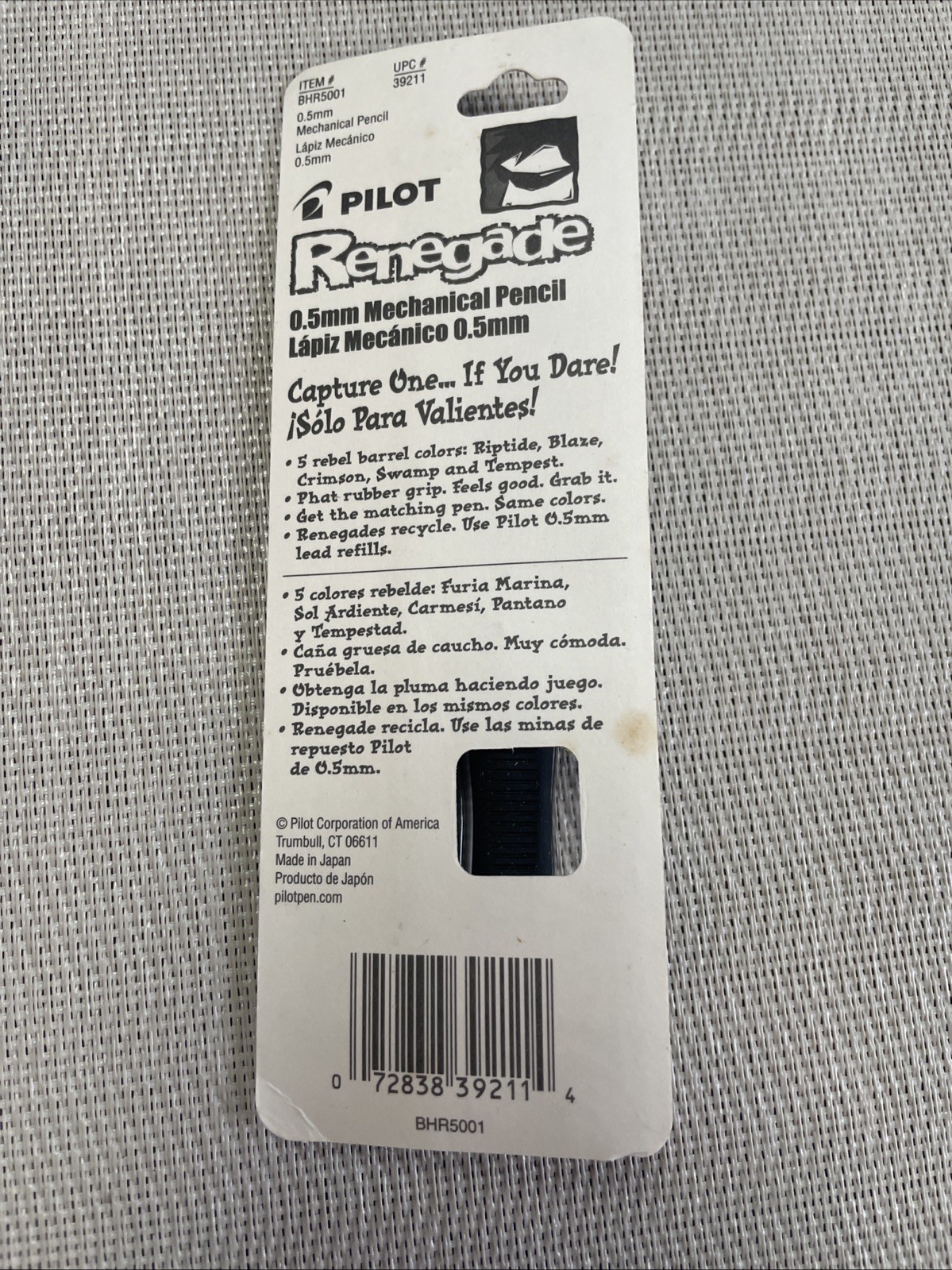 NOS Pilot Renegade Mechanical Pencil 0.5 leads Wide Rubber Comfort Grip – GRAY