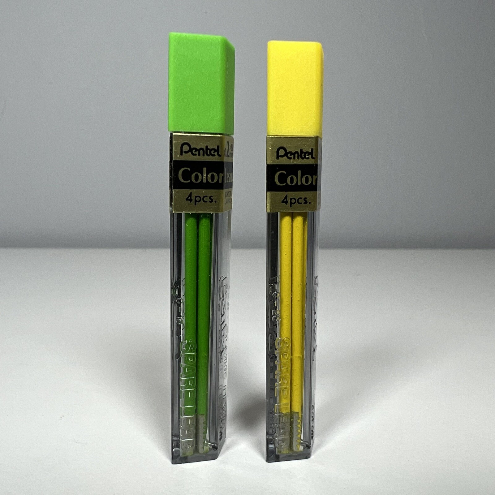 Vintage Pentel Green & Yellow Color Leads 2x58mm CH121 Japan New