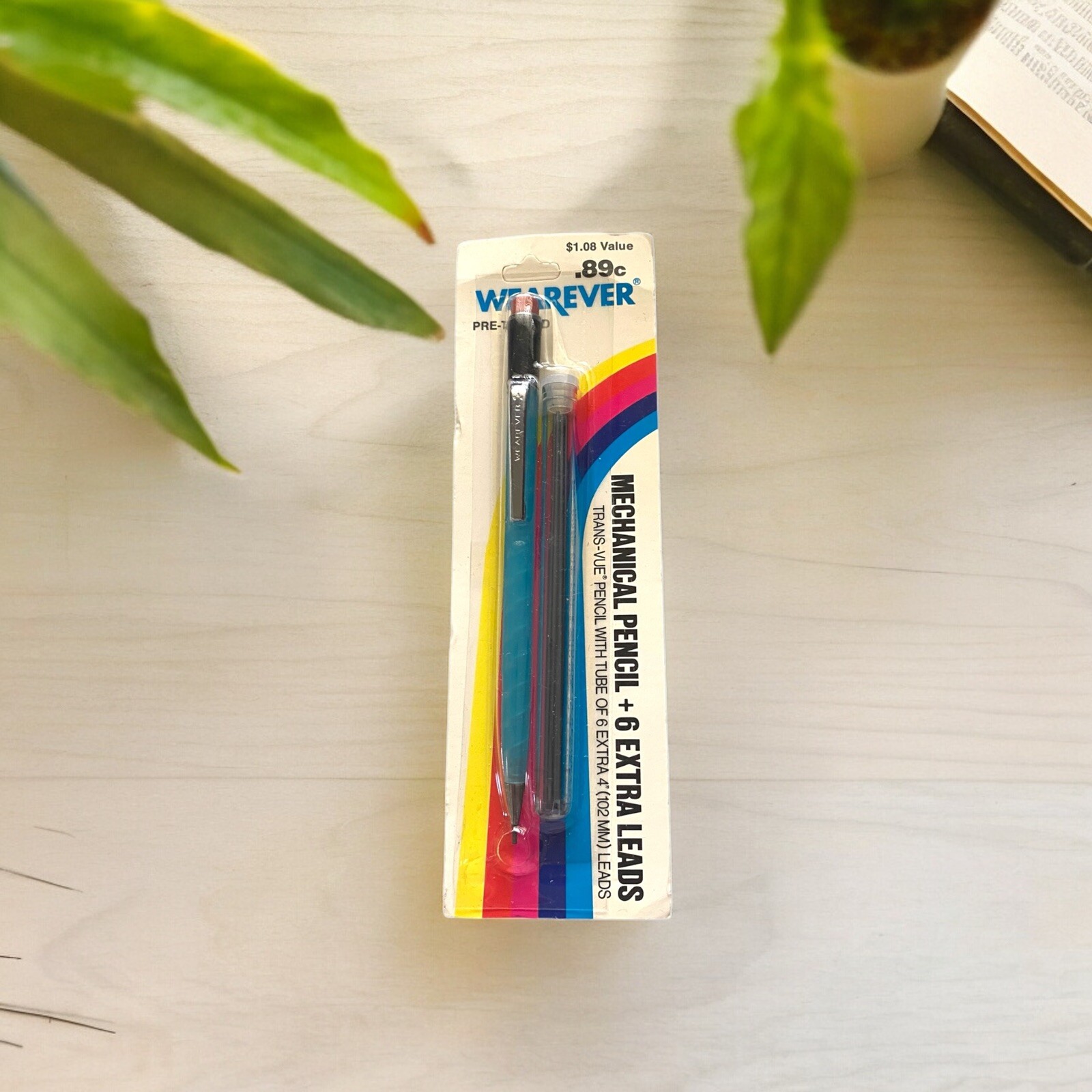 Vtg 1970’s WEAREVER Black Trans-Vue Mechanical Pencil w/6 Extra Leads NIP