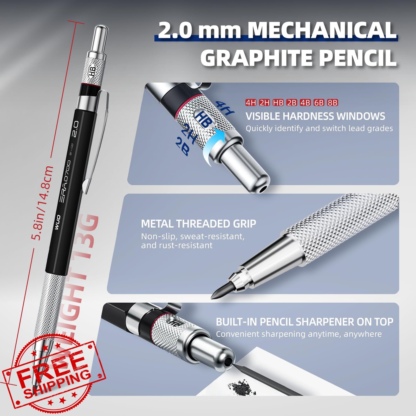WUO Mechanical Pencil Set 0.3-2.0mm