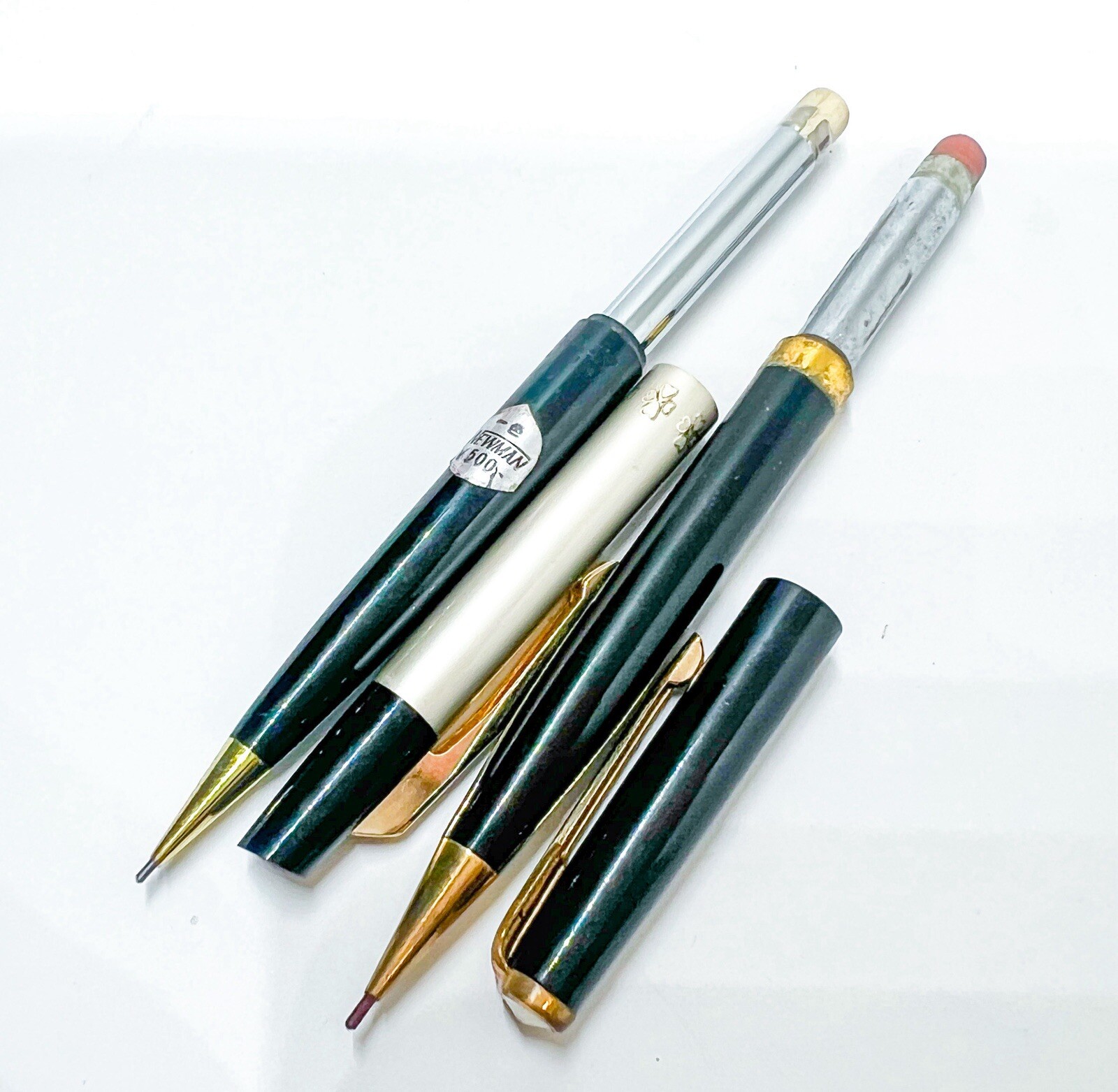 Newman 2pcs Vintage Mechanical Pencil continues twist Very old Historical